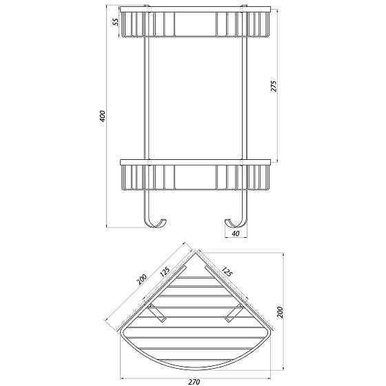 Полка двойная угловая TOPAZ 4124 Киев