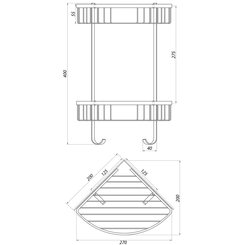 Полка двойная угловая TOPAZ 4124 Киев - изображение 3