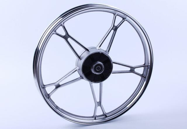 Диск задний литой 17*1,4 silver (барабанный тормоз) 3kg на мопед Дельта/Альфа Мукачево - изображение 1