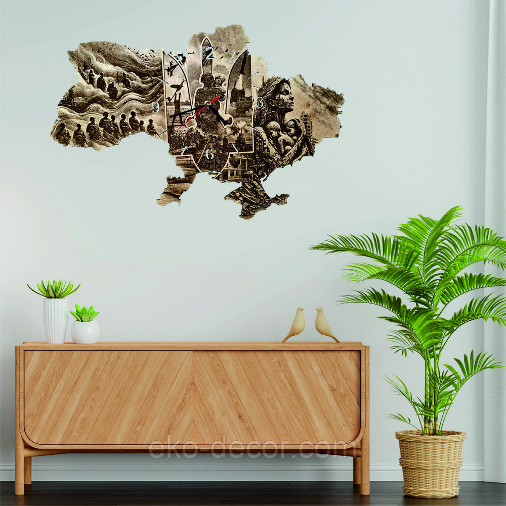 Деревянные настенные часы с подсветкой 