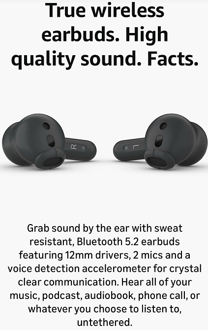 Беспроводные наушники Echo Buds 2023 новейшая версия, НОВЫЕ запечатанные. Киев - изображение 1