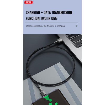 Дата кабель USB 2.0 AM to Lightning 1.0m 2.4A black XO (NB182-L-1-BK) Вінниця - фото 3