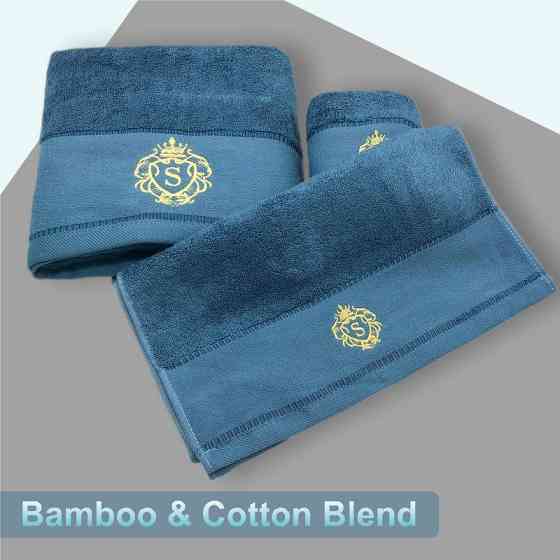 Набір Рушників Lovely Svi - Комплект Банних Рушників: 1 шт - 70 x 140 см, 2 шт - 34 x 72 см Ізумрудний Київ