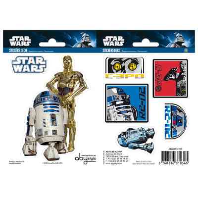 Стікер-наклейка ABYstyle Star Wars — R2-D2/C3PO 16х11 см / 2 аркуші (ABYDCO160) Вінниця