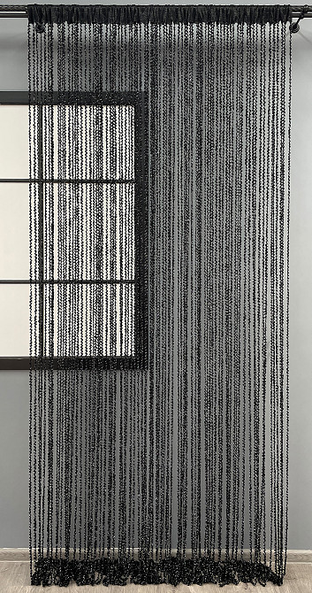 Шторы-нити спираль с люрексом Черный 300х300см 1 шт (61-067) Киев - изображение 3