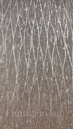 Шпалери вінілові на флізеліні Marburg Loft 0.53х10 коричневі срібні смуги Київ