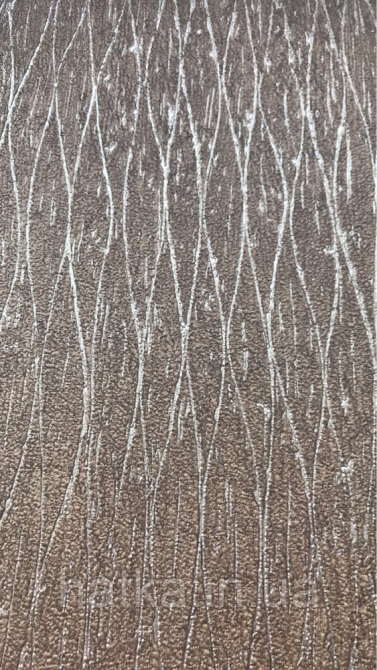 Шпалери вінілові на флізеліні Marburg Loft 0.53х10 коричневі срібні смуги Київ - фото 3