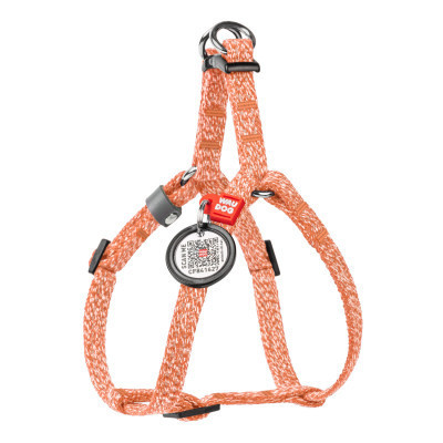 Шлея для котів WAUDOG Re-cotton з QR паспортом пластиковий фастекс XS помаранчева (16704) Вінниця - фото 1