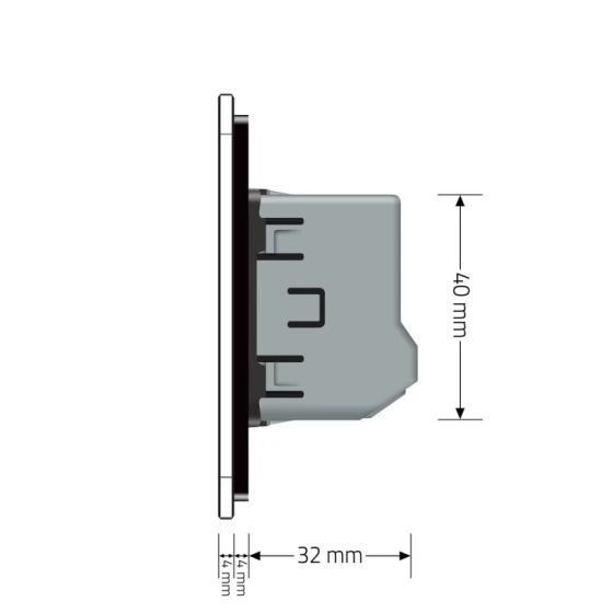 Сенсорна кнопка 2 сенсора 12/24В Livolo чорний скло (VL-FC2HC-2BP) Коломыя
