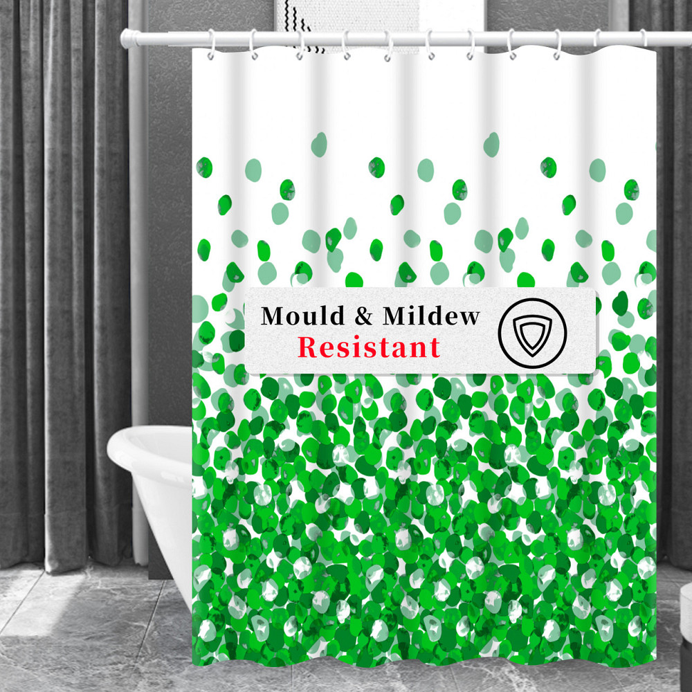 Шторка для ванны из полиэстера водонепроницаемая Bathlux 180x180 см с кольцами, занавеска для ванной комнаты Каменец-Подольский - изображение 3