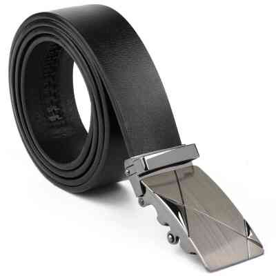 Ремень Vintage Мужской с пряжкой автомат диагональ Черный (20252) Винница
