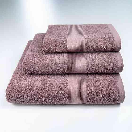 Набор махровых полотенец c Бордюром 3шт GM Textile 40х70см, 50х90см, 70х140см 400г/м2 (Шоколад) Сумы