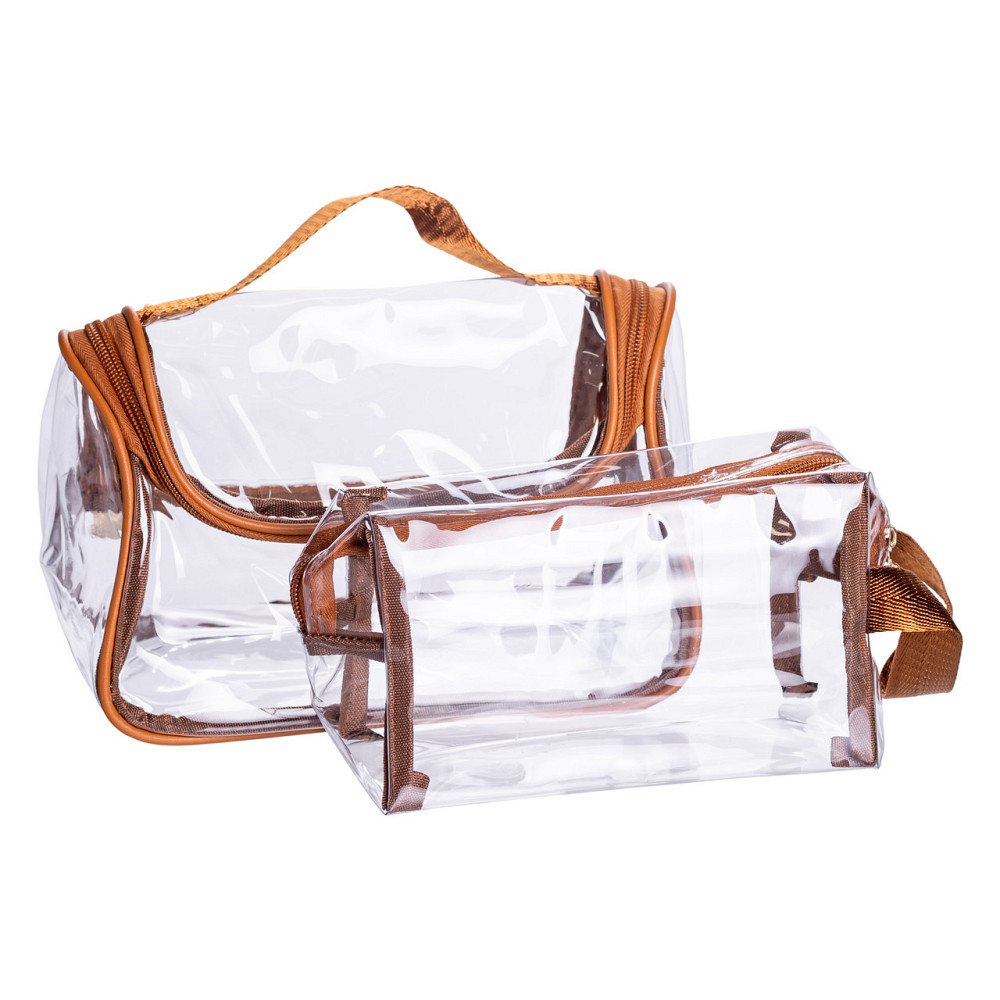 Коричневі прозорі жіночі косметички (2 шт) Київ - фото 7