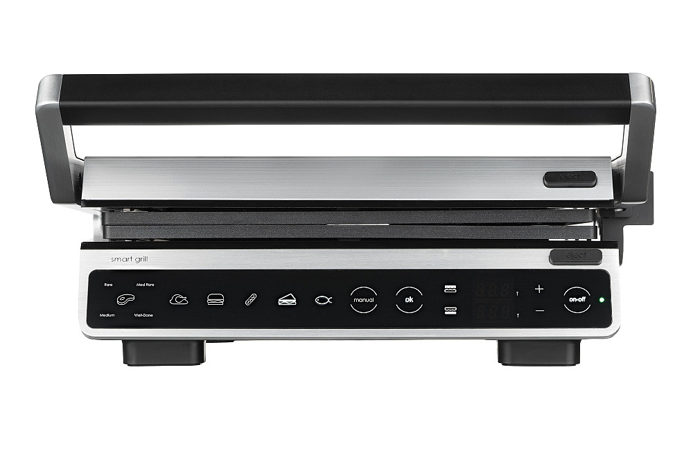 Гриль ARDESTO прижимний 2000Вт, темп. режимів-6, з`ємні пластини, розкриття на 180°, сріблястий Киев - изображение 8