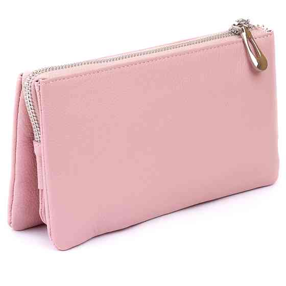 Вместительный клатч на два отделения женский Розовый (ST Leather) Киев