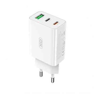 Зарядний пристрій XO L101 PD + QC3.0 (1USB/2Type-C/20W) + USB - MicroUSB White (XO-L101-WH) Вінниця