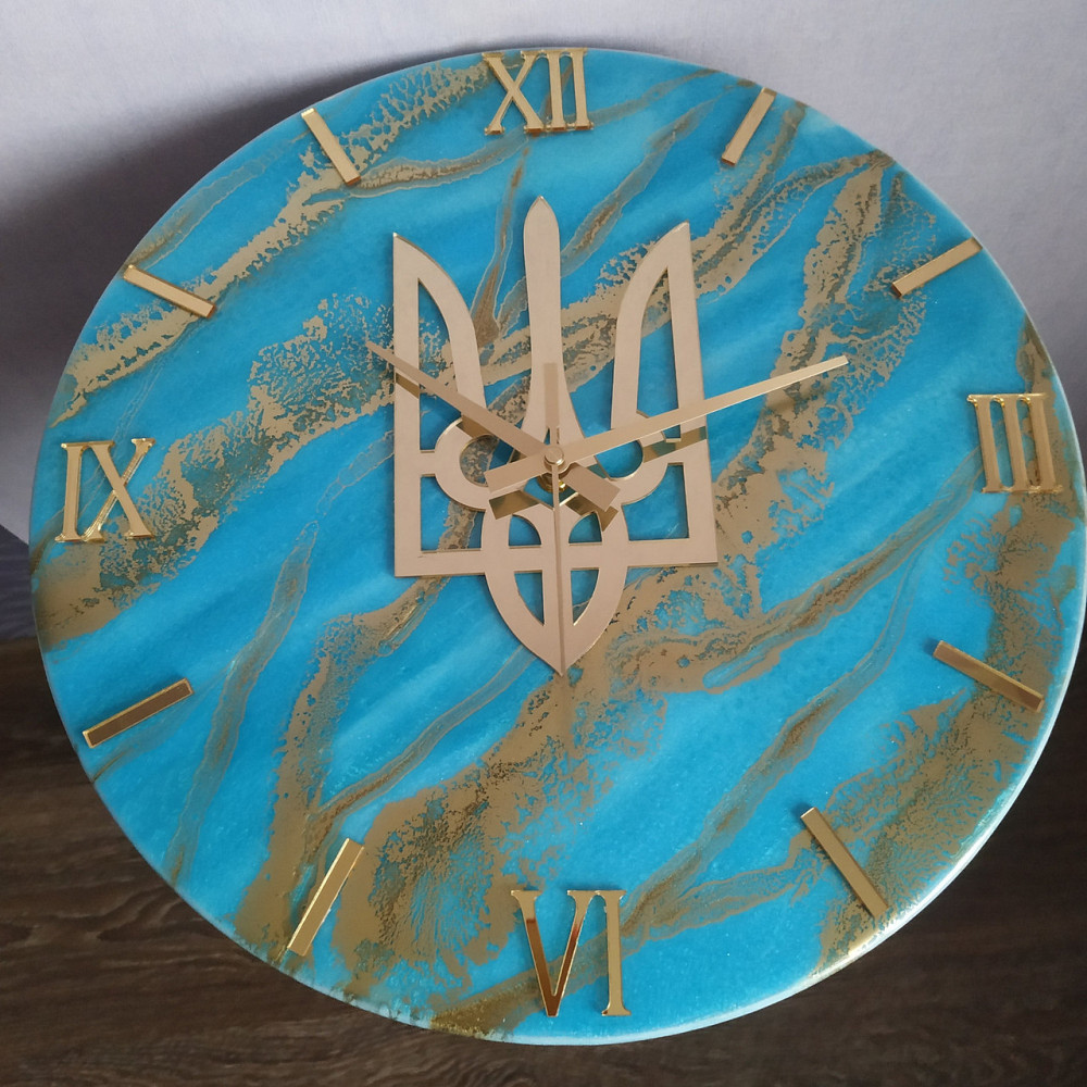 Часы настенные 40 см из эпоксидной смолы ручной работы Днепр - изображение 7