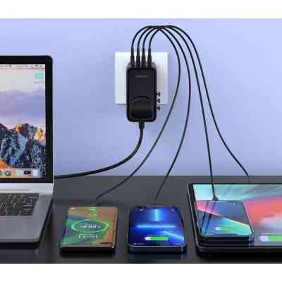 Зарядний пристрій Choetech 4xUSB 100W PD (2хUSB-C+2хUSB-A) сharger diamond model black (PD6028-BK) Вінниця