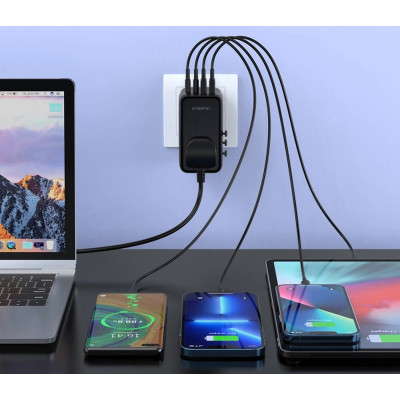 Зарядний пристрій Choetech 4xUSB 100W PD (2хUSB-C+2хUSB-A) сharger diamond model black (PD6028-BK) Вінниця - фото 4