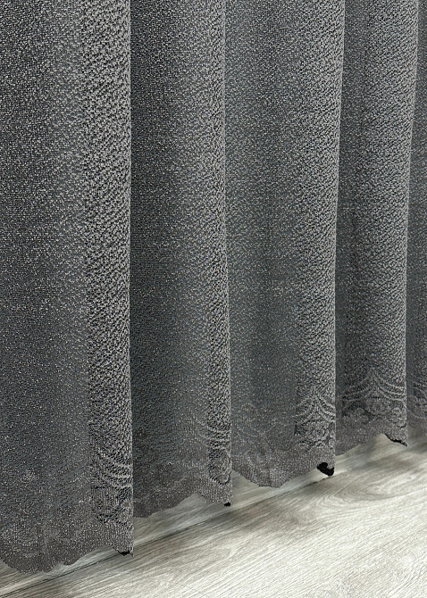Тюль жакард, колекція "Greta" колір графітовий 1639т Київ - фото 6