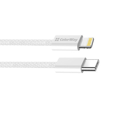 Дата кабель USB-C to Lightning 2.0m PD 27W braided gray ColorWay (CW-CBPDCL068-GR) Винница - изображение 11