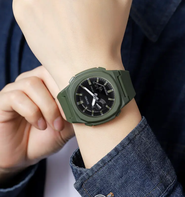 Часы мужские наручные Skmei 2091 (Зеленые с черным) Винница - изображение 5