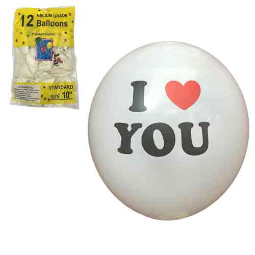 Шарик надувной большой I Love You 12 шт Киев