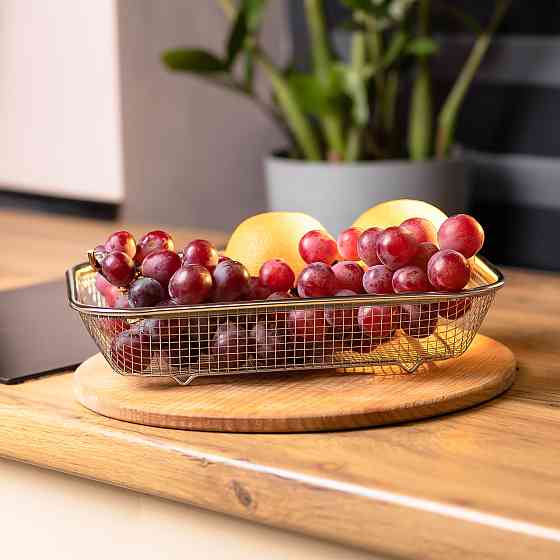 Сито-кошик для миття овочів та фруктів 29.5х21х6 см друшляк з нержавіючої сталі HP-19-23-M Коломия