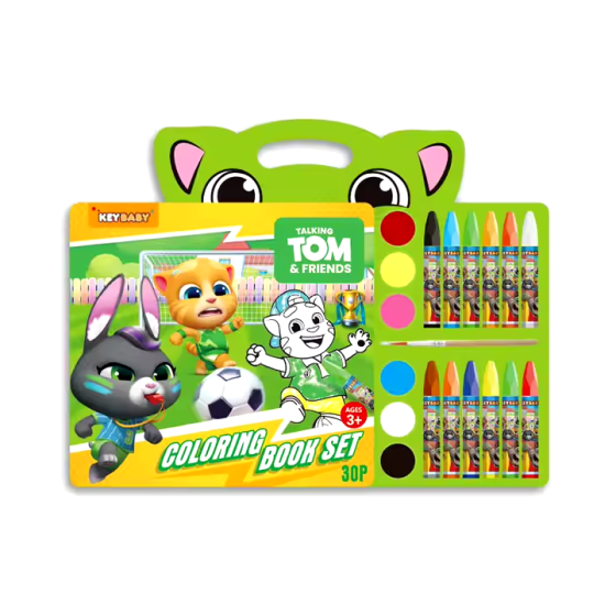 Дитяча книжка-розмальовка Keybaby з олійними фарбами та крейдою для дітей від 3 років, у кольорі Green Кам'янець-Подільський