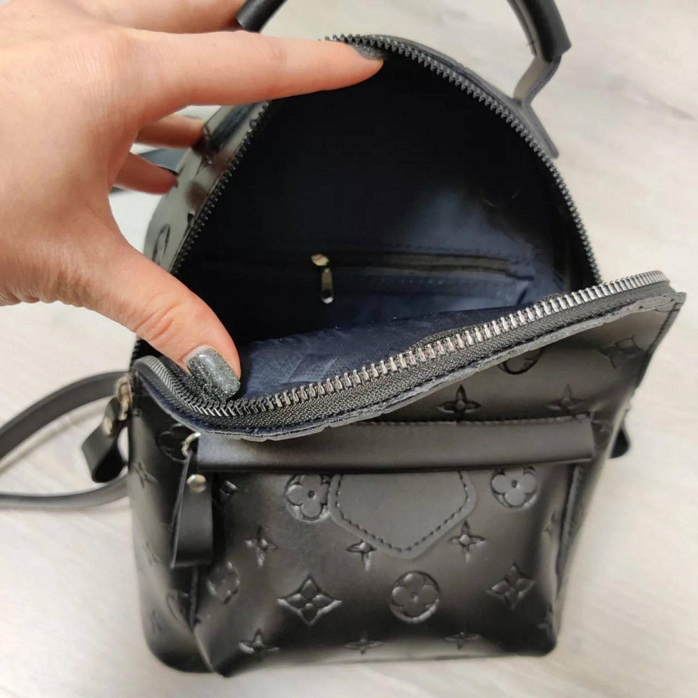 Женский рюкзак классический брендовый. Женский маленький брендовый рюкзак Черный 816 Киев - изображение 6