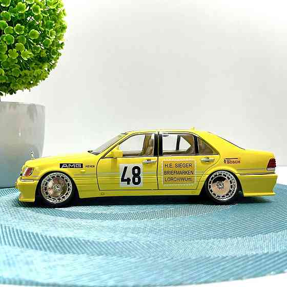 Машинка Авто Експерт Mercedes-Benz S-Class W140 металопластикова 1:24 звук світло інерція відчиняються двері капот багажник Жовта Чернігів