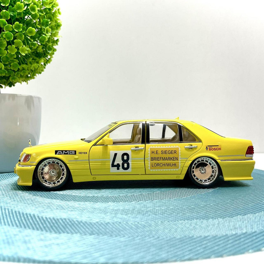 Машинка Авто Експерт Mercedes-Benz S-Class W140 металопластикова 1:24 звук світло інерція відчиняються двері капот багажник Жовта Чернігів - фото 4