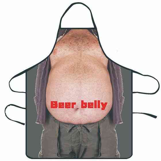 Фартук с приколом мужской кухонный Beer Belly с пивным животом для гриля и барбекю Киев