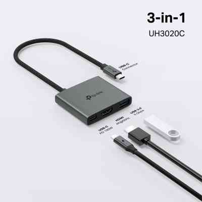 Концентратор TP-Link USB-C 3-in-1 1xUSB 3.0 + 1xUSB-C PD 100W + 1xHDMI (UH3020C) Вінниця
