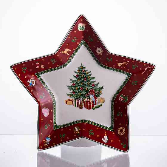Блюдо сервировочное новогоднее для закусок Christmas 25.5 (см) из фарфора HP-SDHK-19 Киев