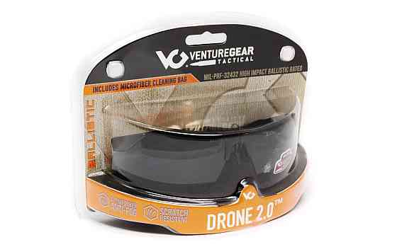 Захисні окуляри Venture Gear Tactical Drone 2.0 Black (gray) Anti-Fog, сірі в чорній оправі Запоріжжя