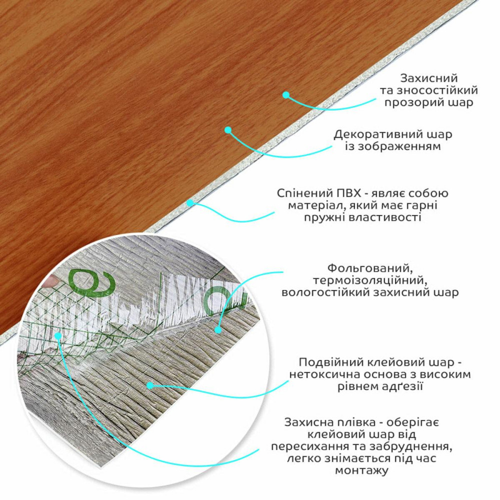 Самоклеящаяся виниловая плитка в рулоне 600х3000х2мм Груша Мат SW-00001180 Киев - изображение 2