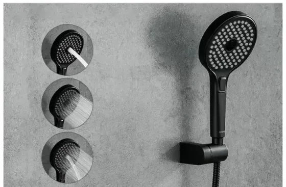 Змішувач для ванни з душовим гарнітуром GAPPO G3203-6 чорний/хром Київ