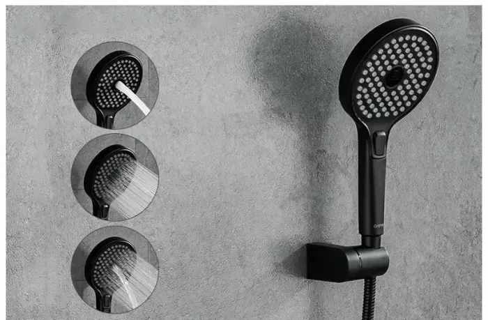 Смеситель для ванны с душевым гарнитуром Gappo G3203-6 черный/хром Киев - изображение 3