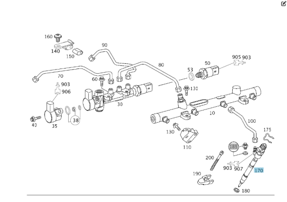 Mercedes-Benz  A6280700487 Паливна дизельна форсунка OM628 V8 4.0 cdi Одеса