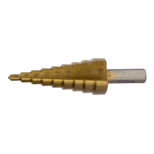 Сверло по металлу d4-20мм HSS-TIN титан ступенчатое прямая канавка шаг 2мм SIGMA Житомир - изображение 2