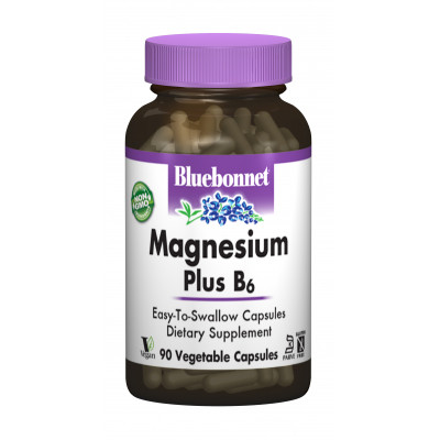 Мінерали Bluebonnet Nutrition Магній + Вітамін В6, 90 гелевих капсул (BLB-00735) Вінниця - фото 1