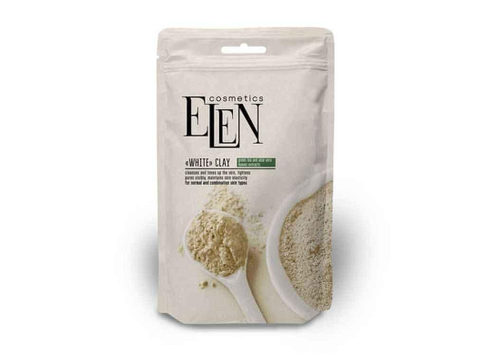 Глина косметична 40мл біла з екстрактом зеленого чаю та алое вера ТМ ELEN cosmetics Київ - фото 1