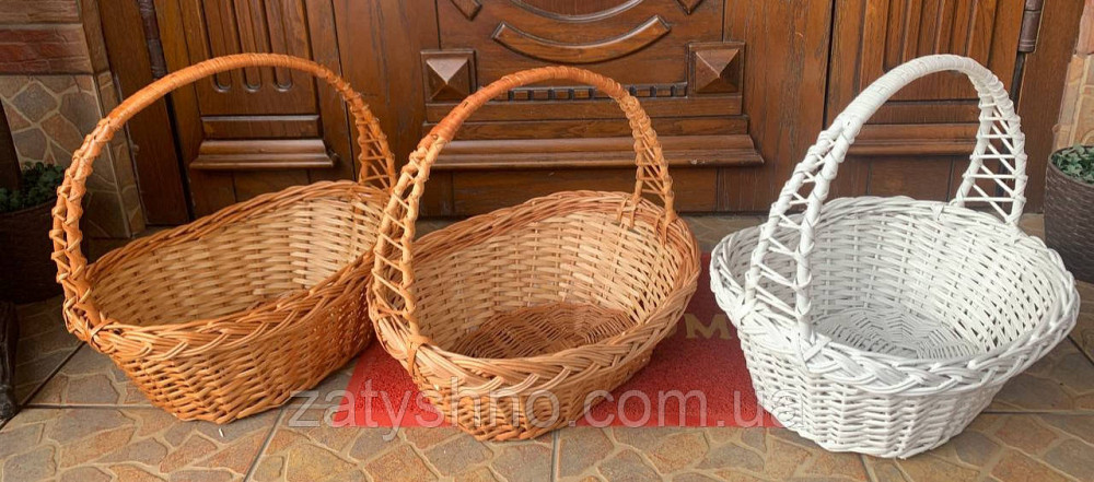 Кошик плетений натуральний і білий Київ - фото 2