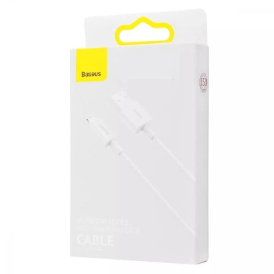 Дата кабель USB 2.0 AM to Lightning 1.5m Superior Fast Charging 2.4A white Baseus (CALYS-B02) Вінниця - фото 8