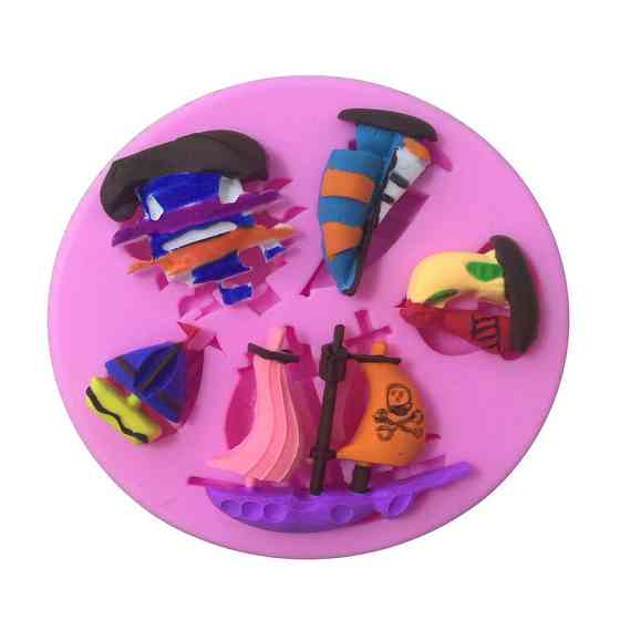 Молд кондитерский Корабли 8 см розовый Киев