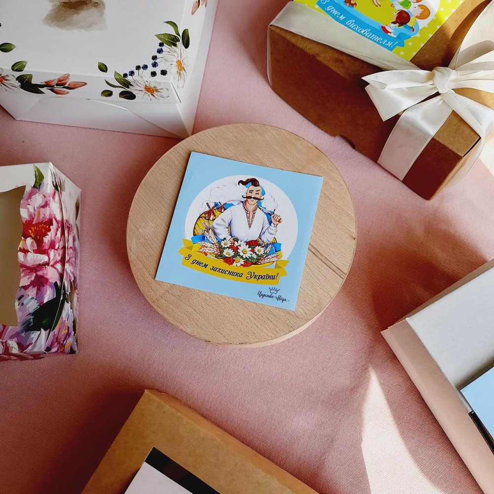 Подарунок на день вихователя №9 у шпоновій коробочці, крем мед зі свічкою. Одеса - фото 5