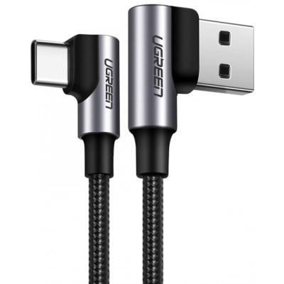 Дата кабель USB 2.0 AM to Type-C 1.0m US176 Both Angled 3A (Black) Ugreen (20856) Винница - изображение 2