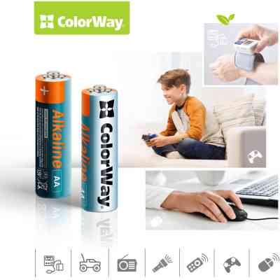 Батарейка ColorWay AA LR6 Alkaline Power (щелочные) * 2 blister (CW-BALR06-2BL) Винница