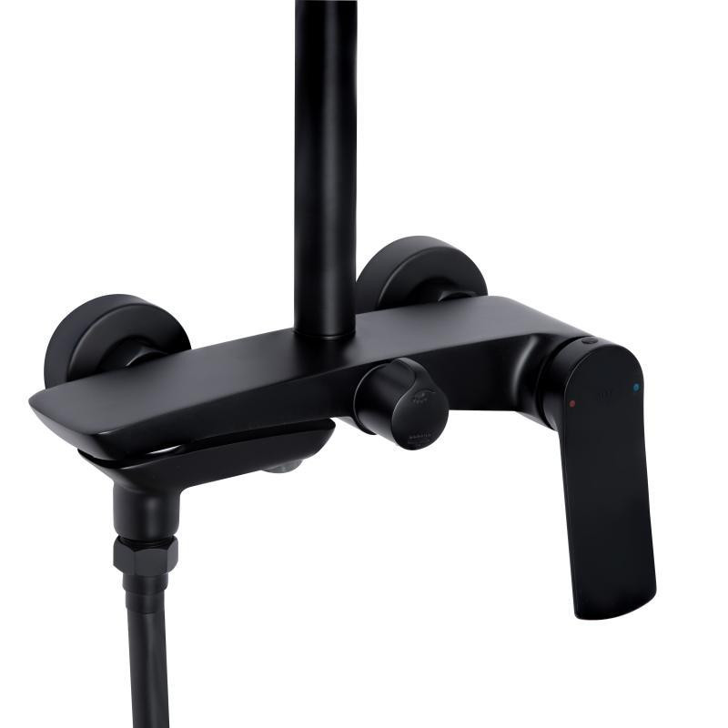 Душевая система из латуни Qtap Slavonice на три потребителя (с изливом) QTSLA111BLM45911 Black Matt Харьков - изображение 4